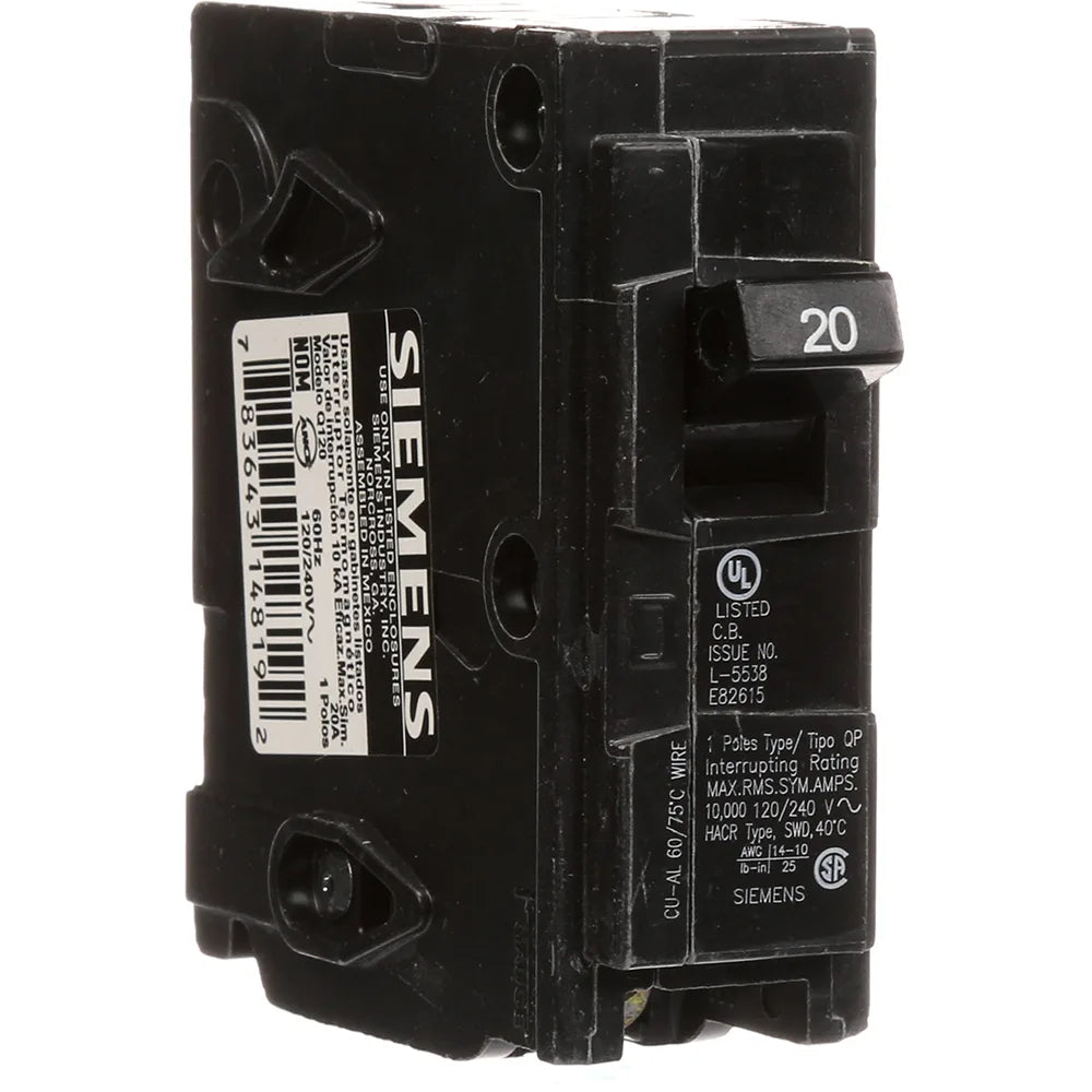 Q120 Siemens 20 Amp Single-Pole Type QP Circuit Breaker