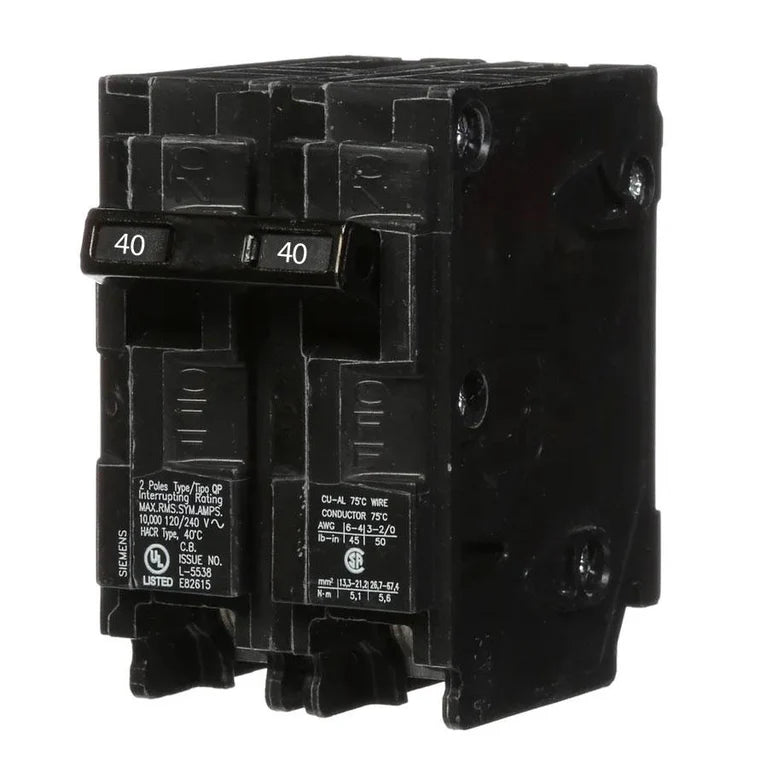 Q240 - Siemens - 40 Amp Circuit Breaker Plug-In - 40 Amp - 2 Pole - 240 Volt