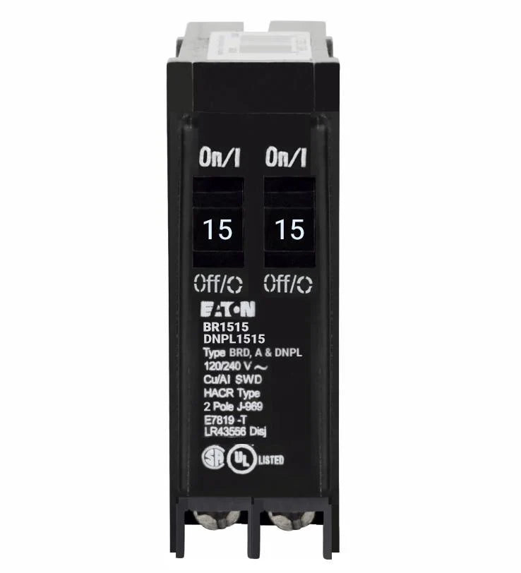 DNPL1515 - Eaton - 15/15 Amp Tandem Circuit Breaker Plug-In - 15/15 Amp - 1 Pole - 120 Volt