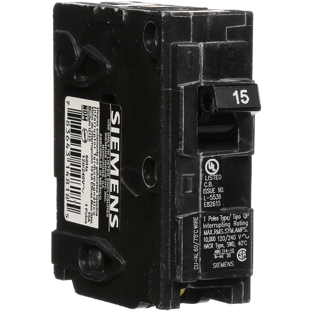 Q115 Siemens 15 Amp Single-Pole Type QP Circuit Breaker