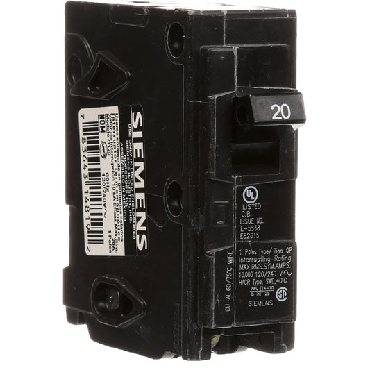 Q120 Siemens 20 Amp Single-Pole Type QP Circuit Breaker