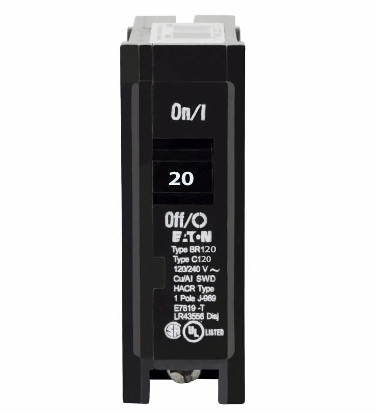 BR120 - Eaton - 20 Amp Circuit Breaker Plug-In - 20 Amp - 1 Pole - 120 Volt
