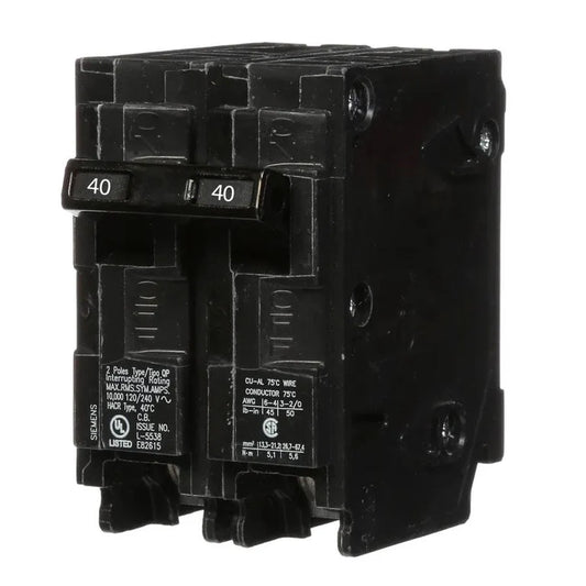 Q240 - Siemens - 40 Amp Circuit Breaker Plug-In - 40 Amp - 2 Pole - 240 Volt